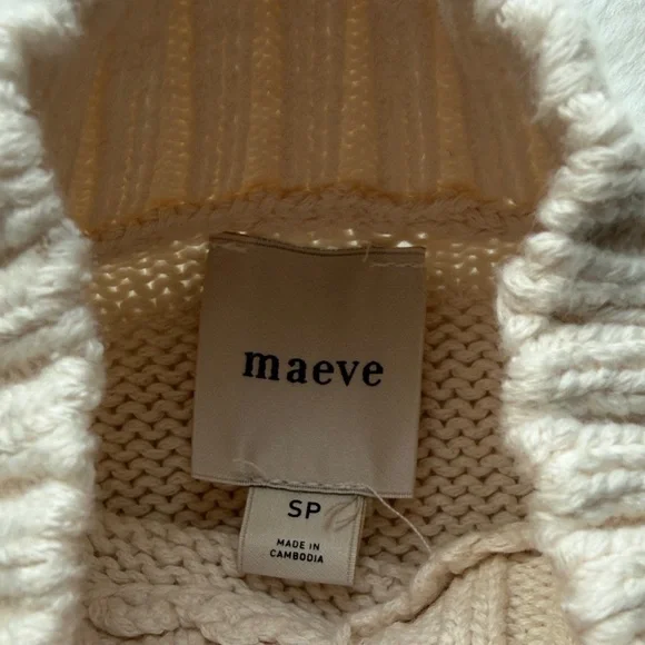 NWOT Maeve Equestrian Embroidered Mock-Neck Short-Sleeve Sweater Small Petite - Picture 5 of 9